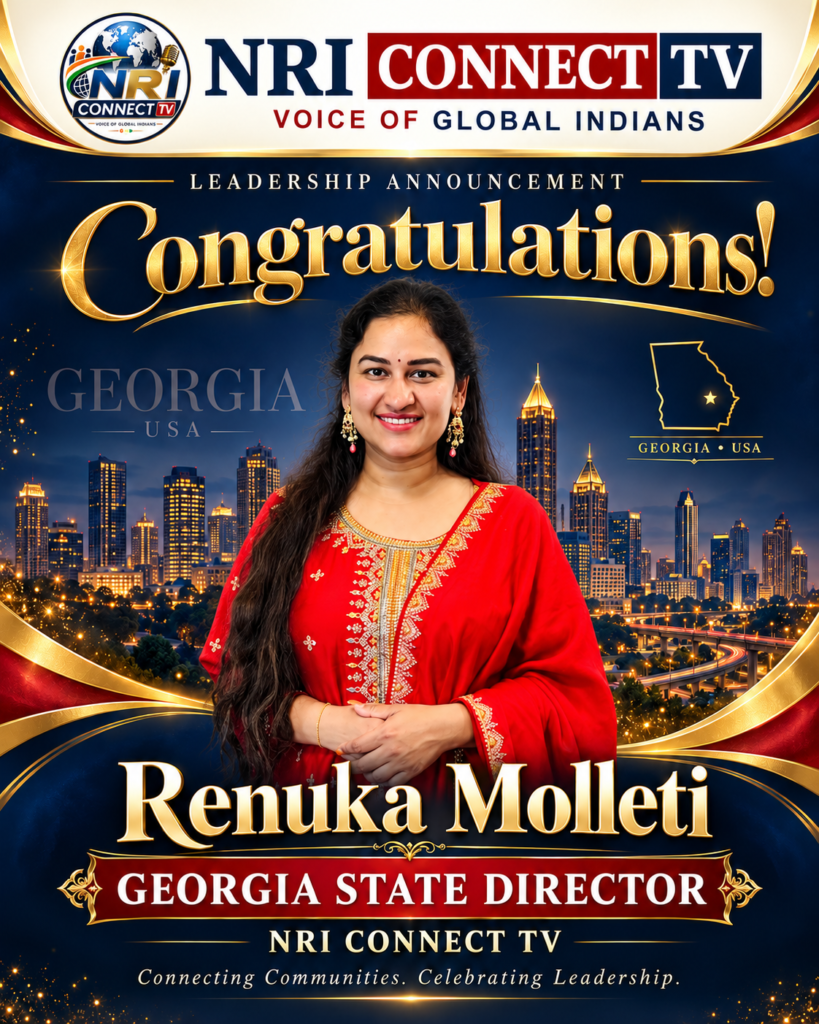 Renuka Molleti Appointed Georgia State Director for NRI Connect TV Operations